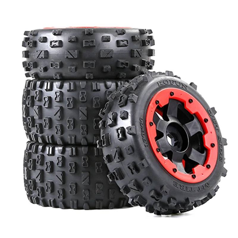 

Off-Road Car Front and Rear Tyres Set Kit for 1/5 HPI ROFUN Baja Truck Spare Toys Parts