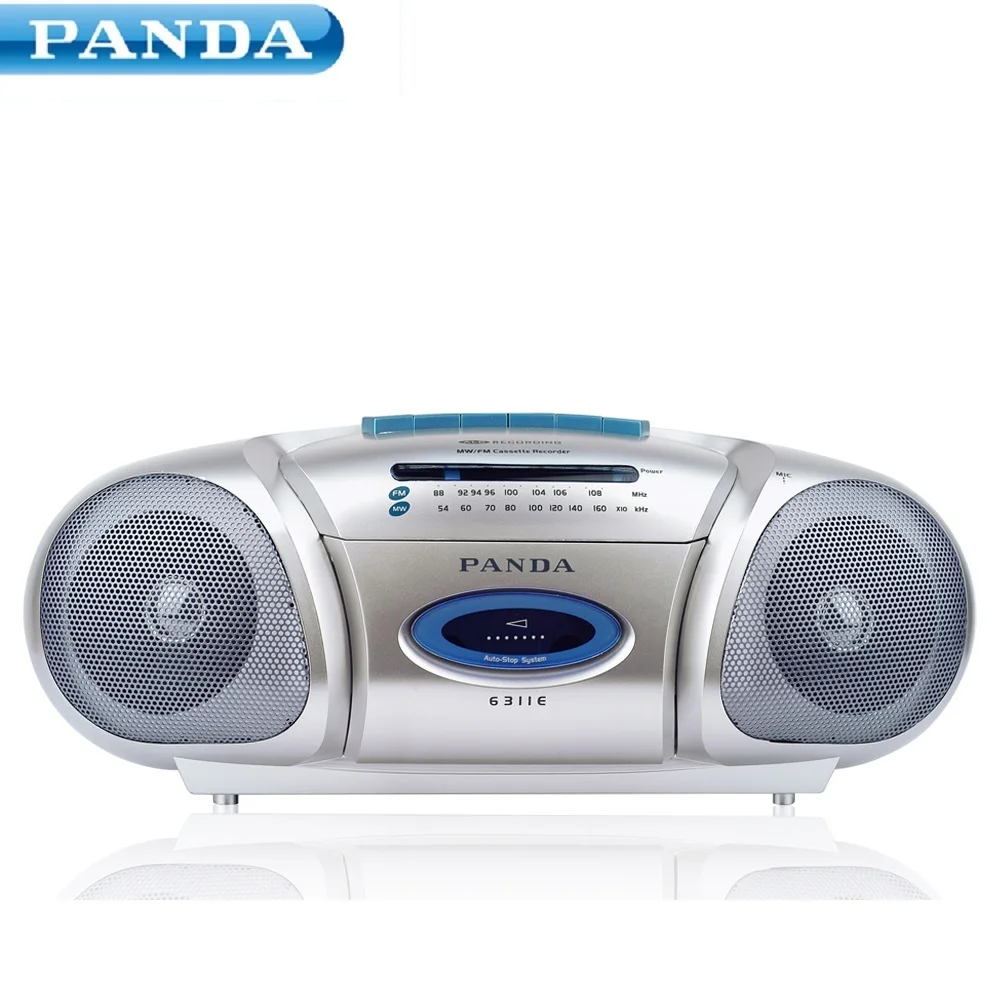 PANDA 6311E Recorder Small Double Horn Learning Teaching Triple Play Tape Recording Radio