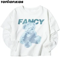 ton lion kids spring 2022 girls long sleeve t shirt kids round neck casual long sleeve for girls 5 to 12 years old