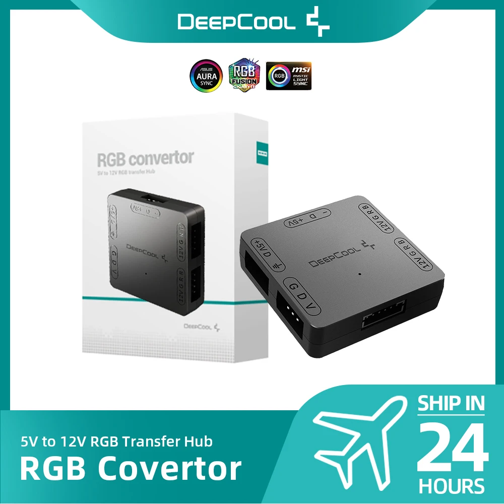Deepcool 5V ARGB до 12V преобразователь RGB AURA SYNC хаб для передачи освещения с питанием от разъема синхронизации материнской платы SATA