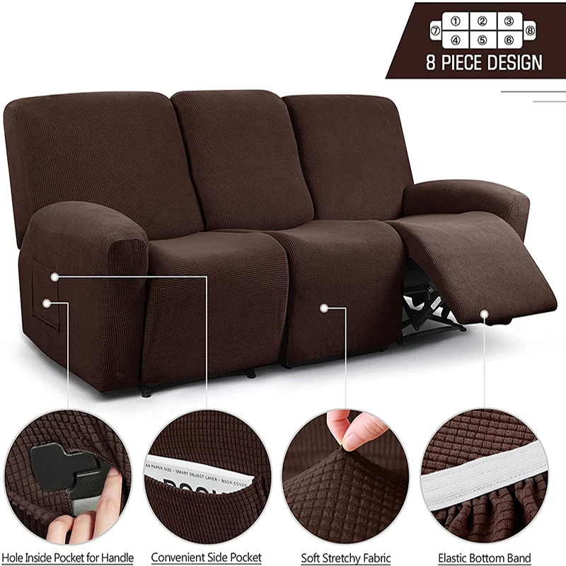 Polar Fleece Recliner Sofa Covers Stretch Lazy Boy Chair Cover Anti-dirty Protector Living Room For 3 Seat | Дом и сад
