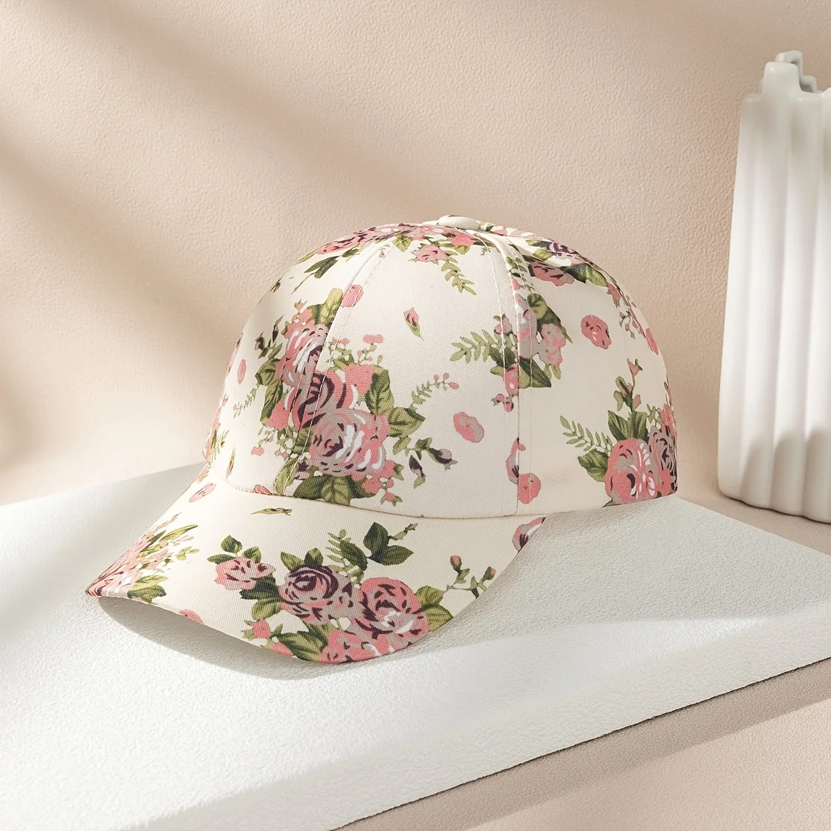 

Baseball Cap Roses Rosebuds Flowers Print Dad Caps Circular Classic Casual Adjustable Sports Hat for Women Girls Hats for Women