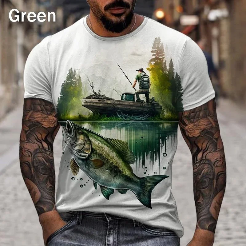 

Fishing 3D Print T-shirt Men Women Popular Outdoor Harajuku Short Sleeves Streetwear Oversized T Shirt Male Vacation Clothing