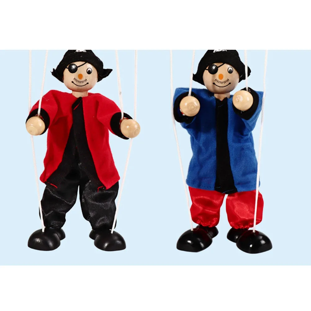 

1pcs Wooden Pirate String Puppet for Children Marionette Toys Puppet Doll Joint Activity Doll Parent-Child Interactive Toys