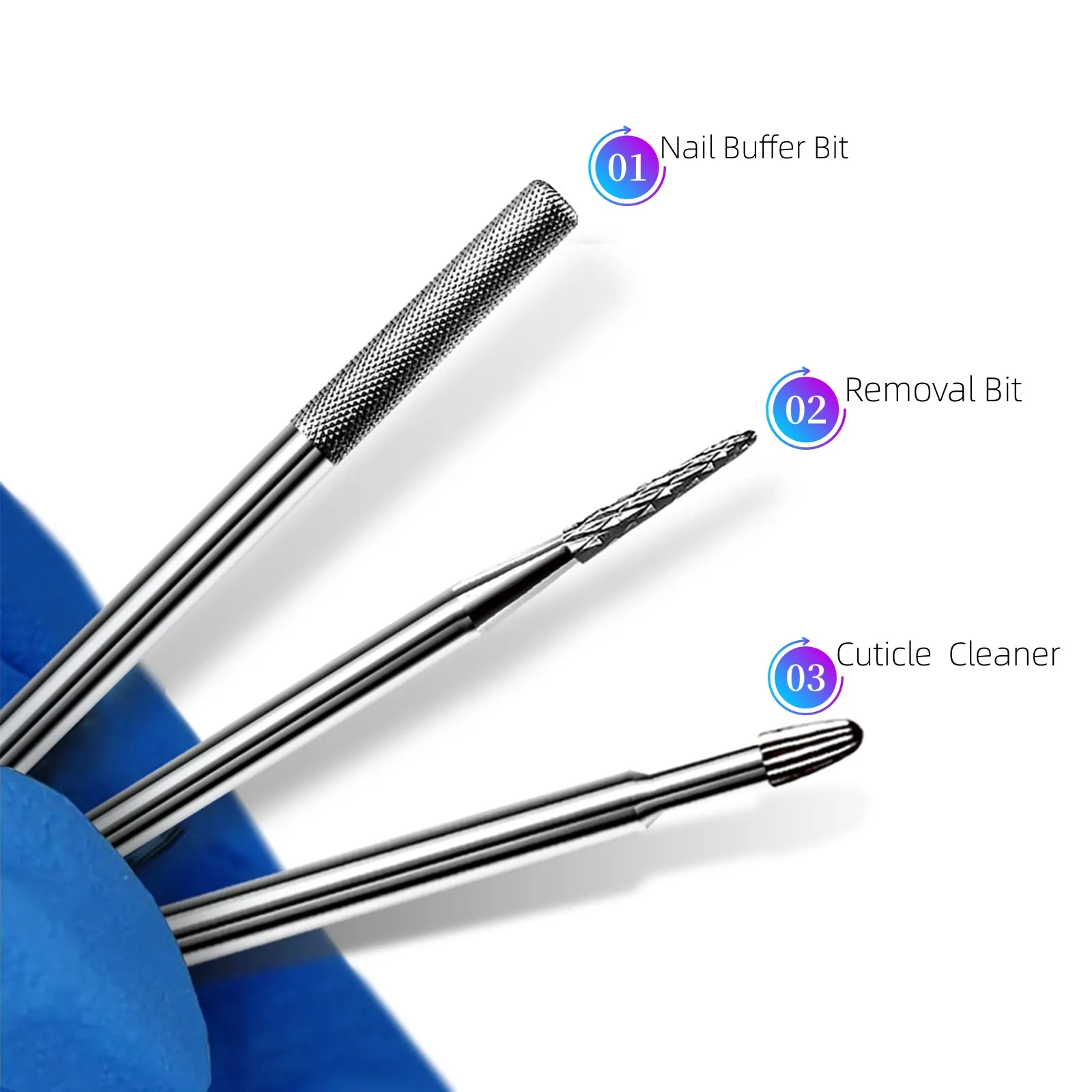 

Cuticle Drill Bit for Nails Tungsten Carbide E-file Bit 3/32" Nail Buffer Bit Under Nail Cleaner Nail Supplies for Professionals
