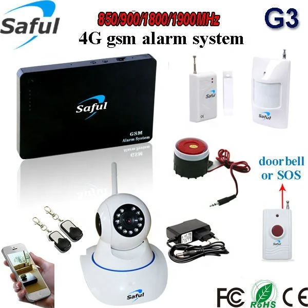Saful G3 New Security Wireless Home GSM A-l-a-r-m, Intelligent APP gsm a-l-a-r-m, Andriod/IOS GSM a-l-a-r-m system enlarge