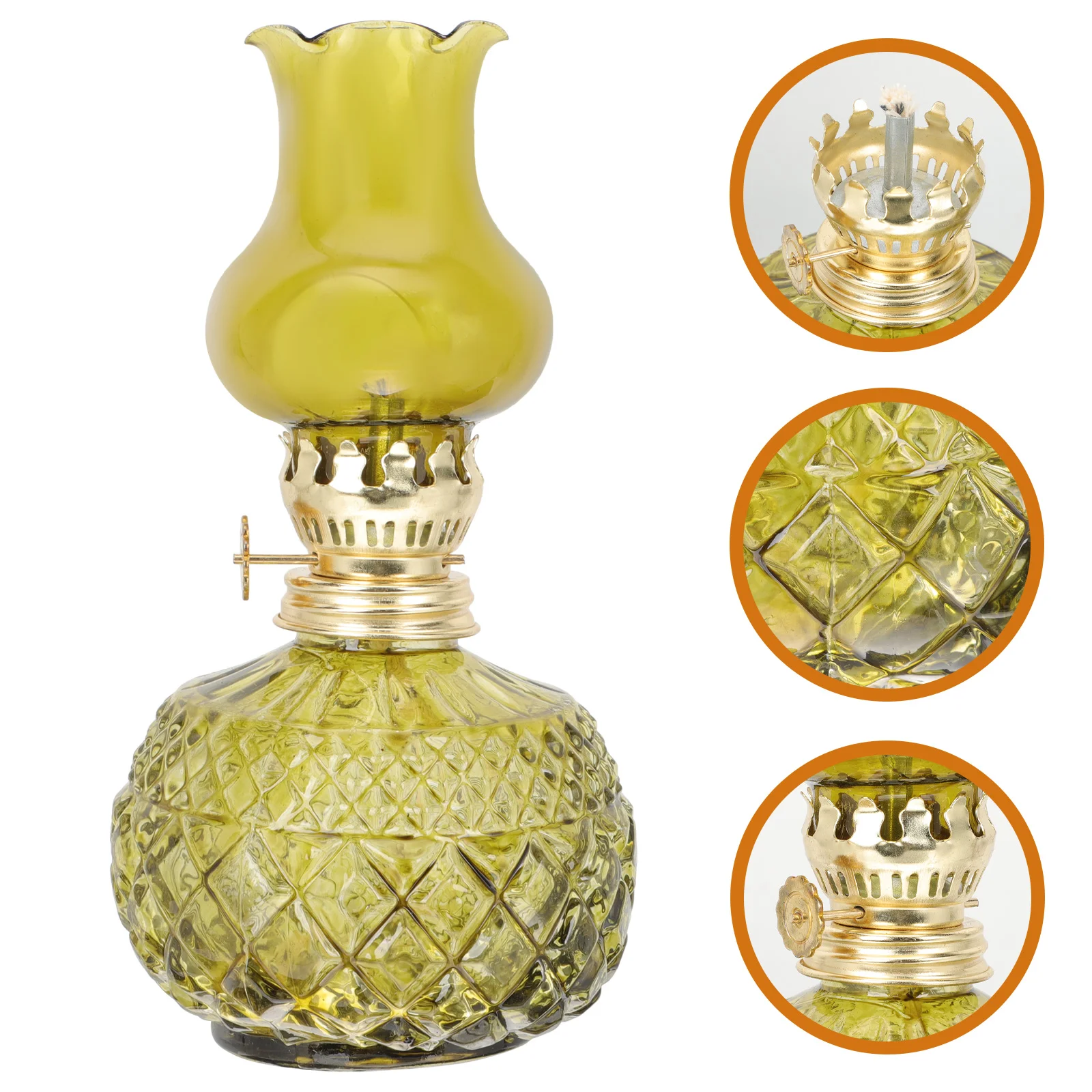 

Lamp Kerosene Oil Lantern Vintage Glass Retro Globe Chimney Desktop Shade Light Burner Wick Lamps Cover Tabletop Decorative Barn