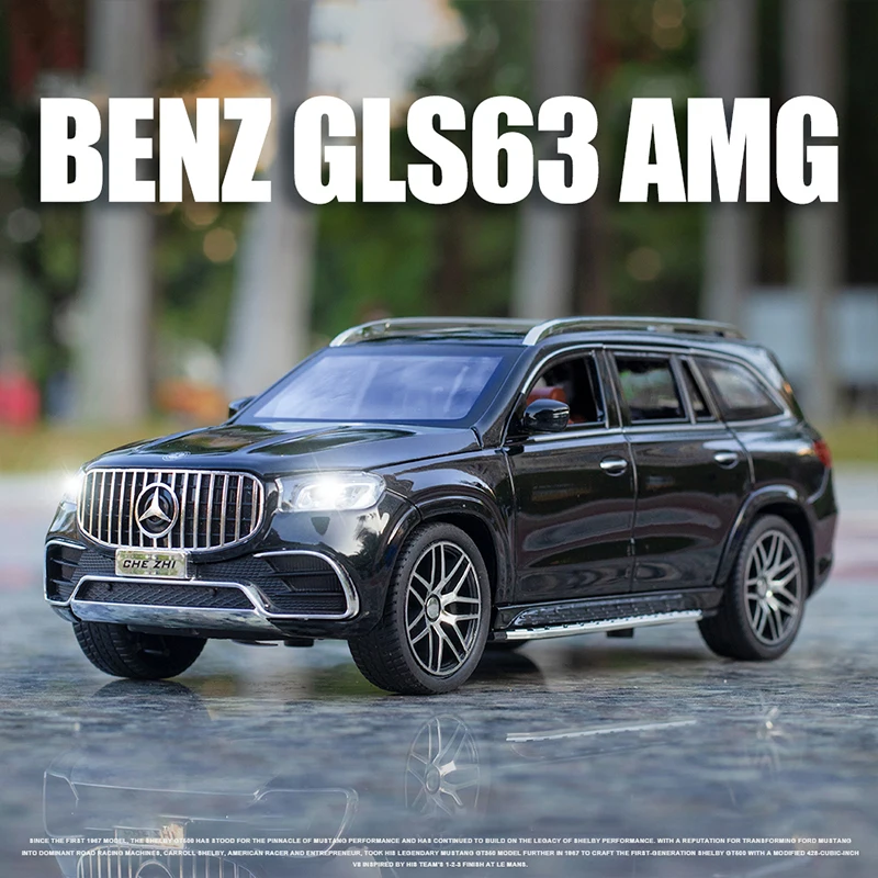 

Модель автомобиля Benz GLS63 AMG из сплава в масштабе 1:24, внедорожник, литый под давлением металлический автомобиль, имитация звука и искусственн...