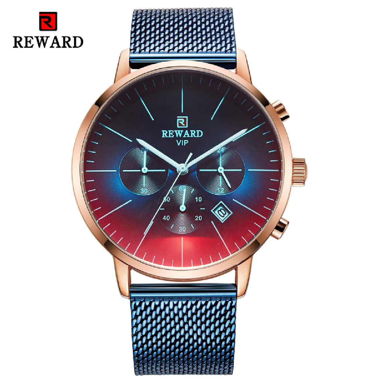 

2022 New Fashion Color Bright Glass Watch Men Top Luxury Brand Chronograph Men's Stainless Steel Business Clock Men Wrist Watch