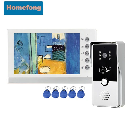 Проводной видеодомофон Homefong, 7-дюймовый монитор с разблокировкой по цвету, двухсторонний