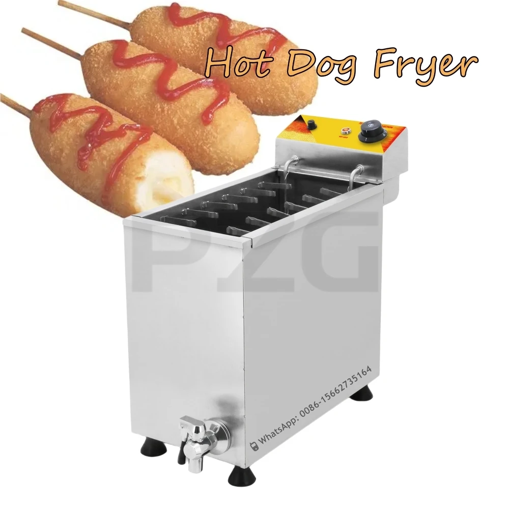 Large Capacity Electric Deep Korean Corn Dog Fryer Machine