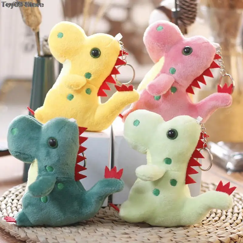 

12cm 15cm Plush Dinosaur Doll Keychain Bag Decoration Pendant Key Ring Women Girl Cartoon Car Bags Keychains Key Chain Kawaii