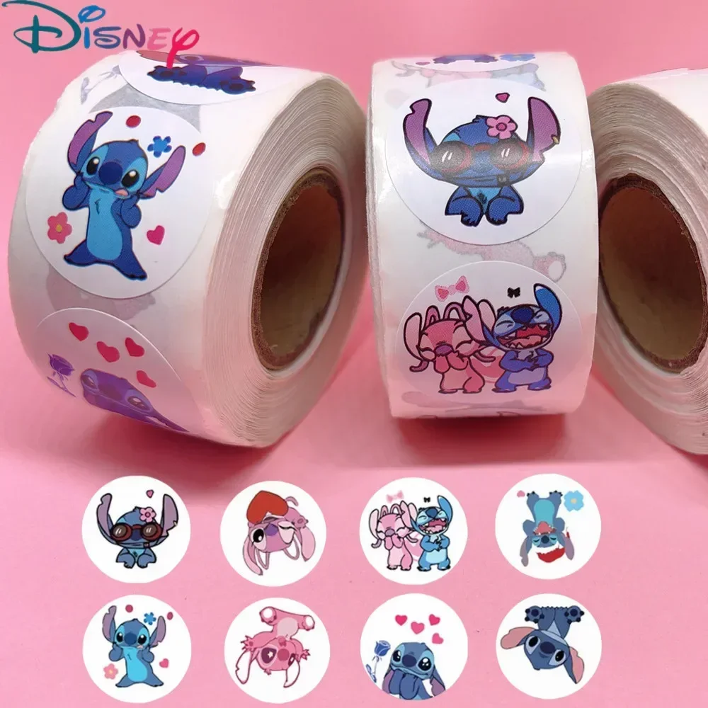 Фото 500 шт. Kawaii Stitch Diy наклейки аниме печать этикетка декоративные мультяшные детские вечерние конфеты наклейки рулоны наклейки игрушки №2