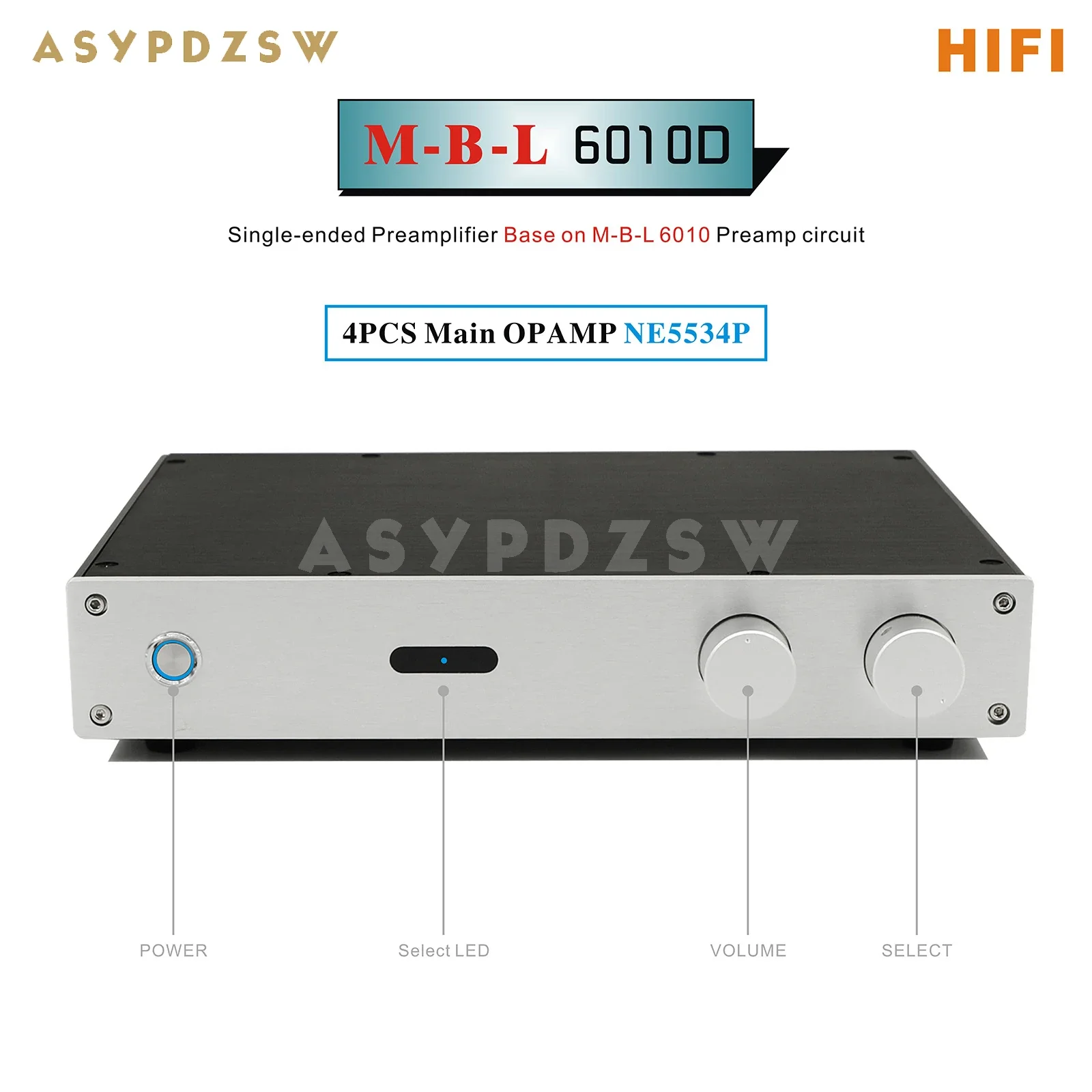 ASYPDZSW HIFI 6010D Однотактный базовый предусилитель на схеме предусилителя M-B-L6010