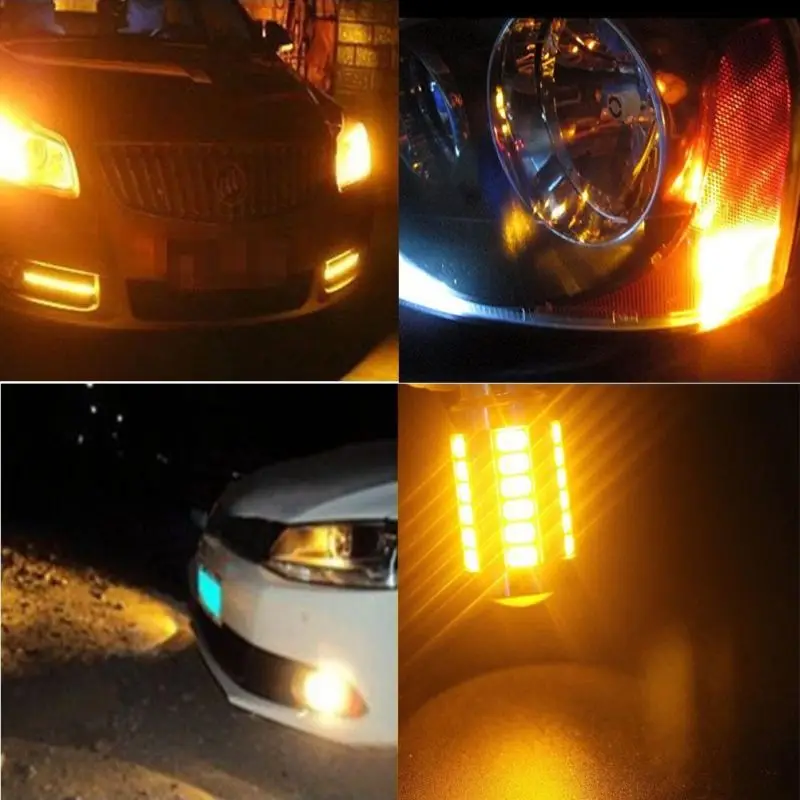 

4 шт., автомобильные поворотники, 12 В, 1156PY BAU15S PY21W 33SMD
