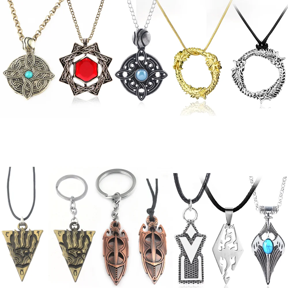 

Game The Elder Scrolls 5 Skyrim Ruby Necklaces Amulet Of Mara Arkay Morrowind Long Necklace Cosplay Red Crystal Pendant Gift