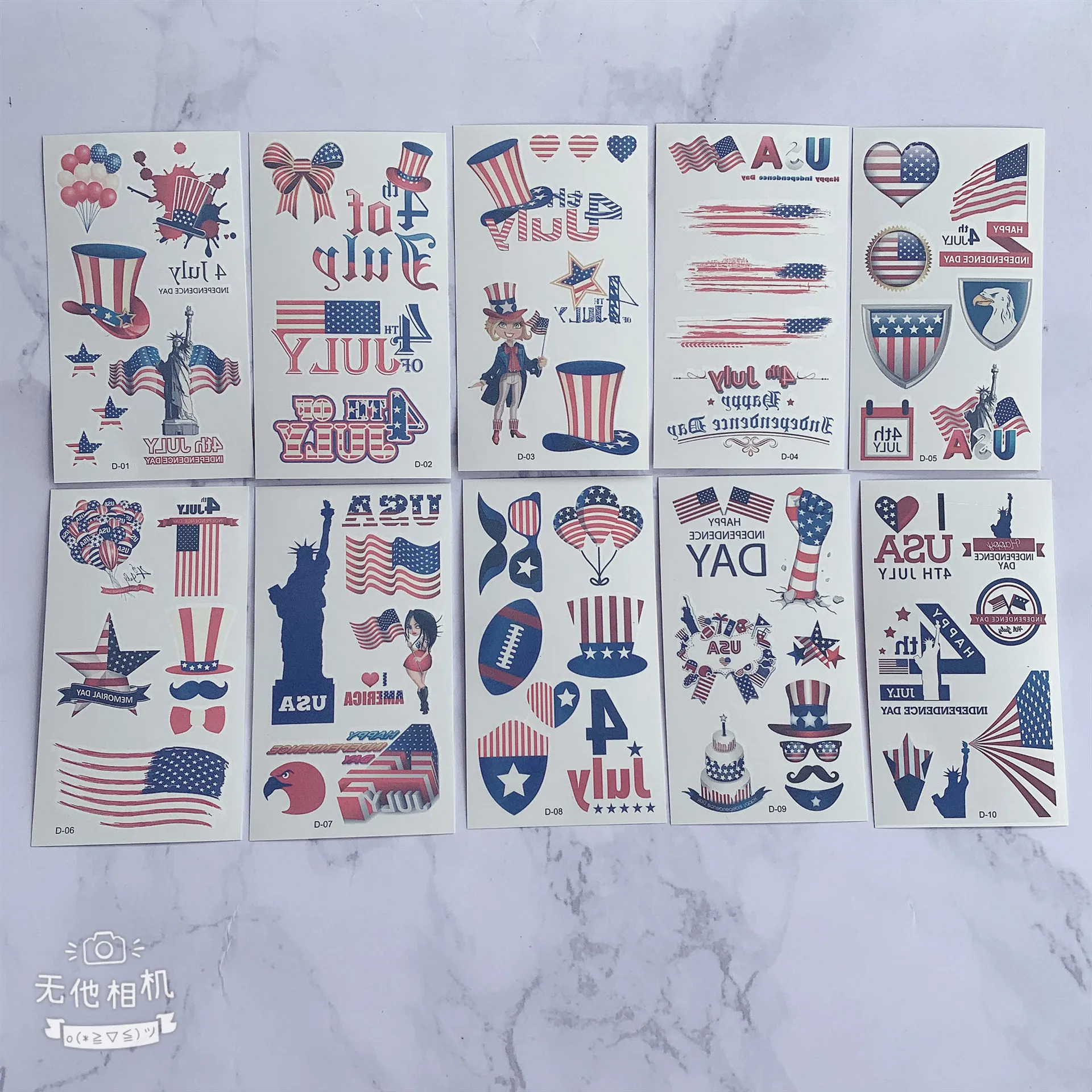 Наклейки для татуировок на День Независимости реквизит вечевечерние