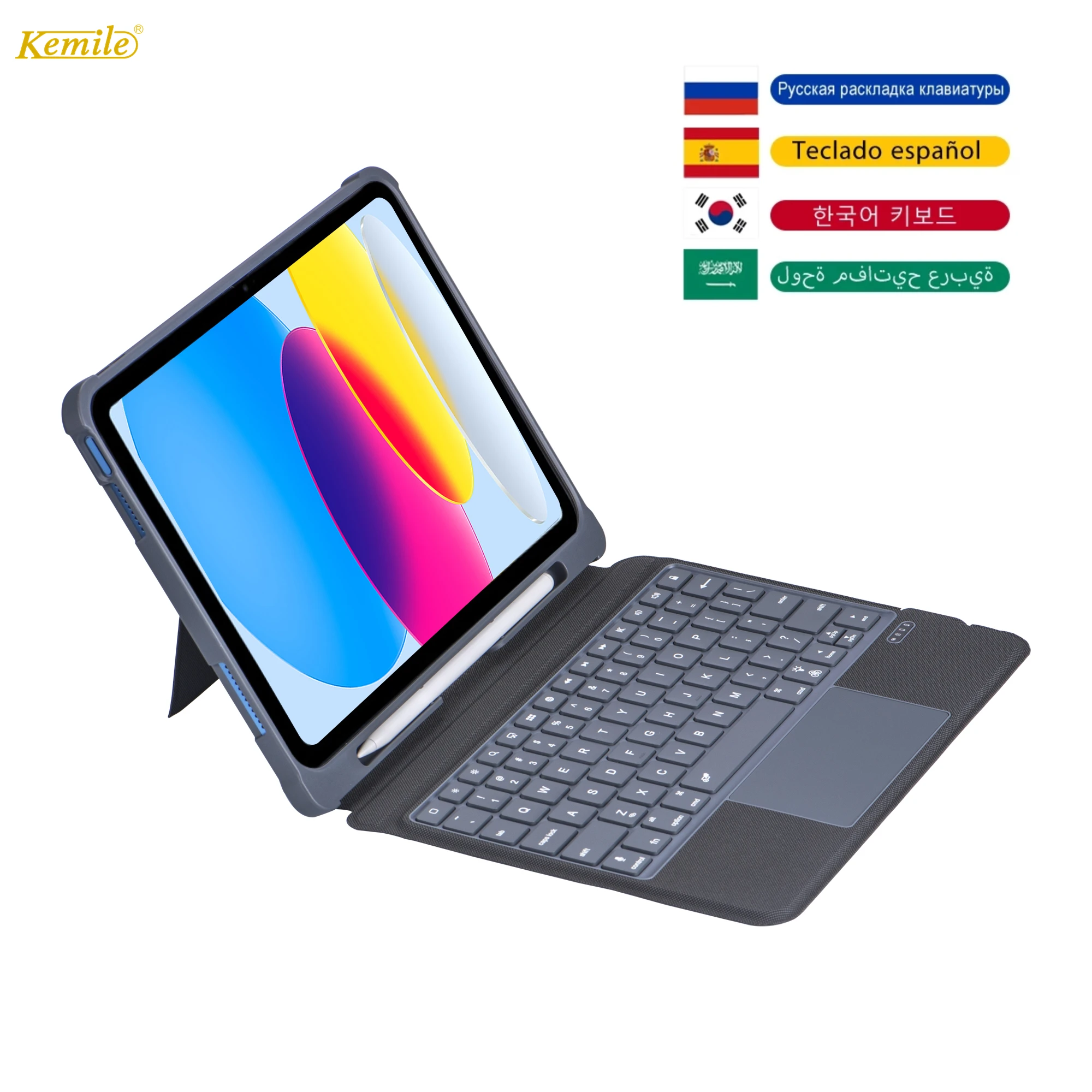 

Korean Touchpad keyboard For iPad 10th Generation 10.9 2022 Case Touchpad Keyboard Magic Trackpad Built-in Pencil Holder funda