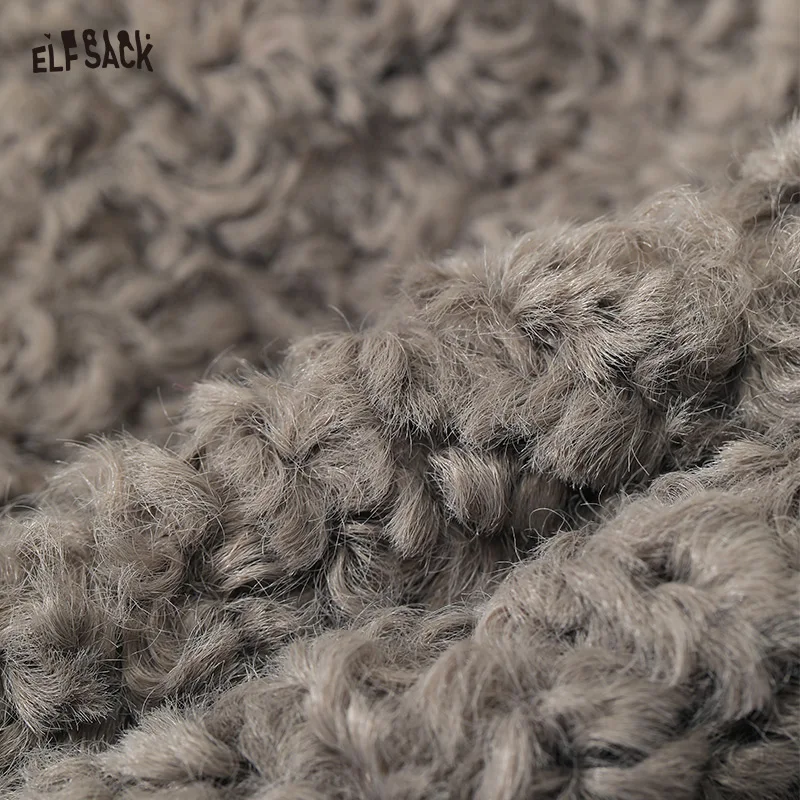 ELFSACK White Warm Down Coats Women 2022 Winter Loose Short Casual Coats