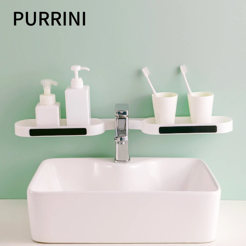 

Punch-free Bathroom Revolving Rack Wall-mounted Toilet Washstand Kitchen Wall Storage Rack Bathroom Shower Organizer Shower