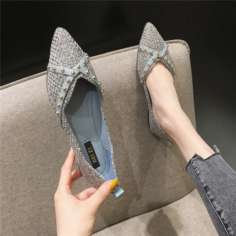 

Flats for Women 2022 Spring Summer New Simple Concise Style Pointed Toe Black Flat Heel Shoes for Ladies 33 34 45 46 Big Size