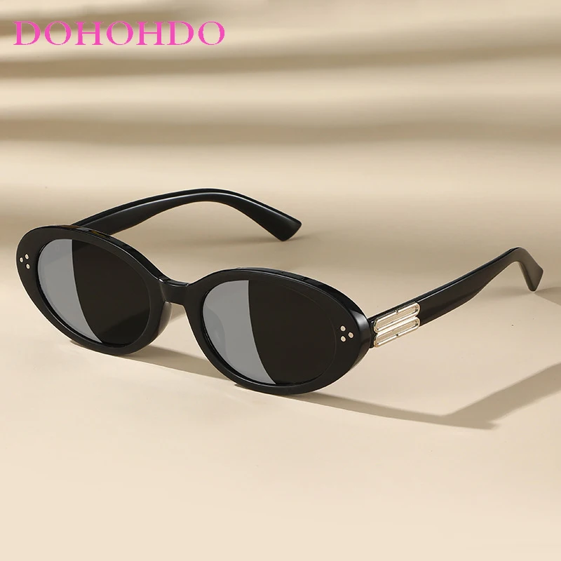 Овальные Солнцезащитные очки DOHOHDO Y2K в стиле «кошачий глаз» для женщин, модные очки в стиле панк, высококачественные очки, солнцезащитные очки в ретро-стиле для фотосъемки, женские очки