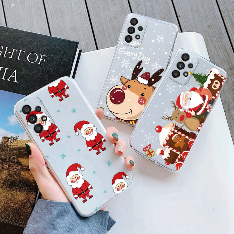 

Рождественский чехол для Samsung Galaxy A53 A33 чехол для телефона милый мультяшный Лось новогодний Праздник Мягкий силиконовый чехол для Samsung A73