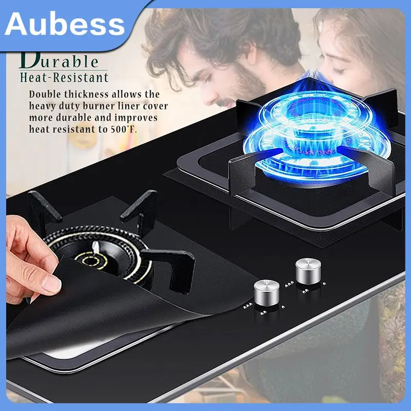 

4pcs Gas Stove Protector Gas Stovetop For Gas Stoves Stovetop Burner Covers Washable Kitchen Accessories Liner Clean Mat