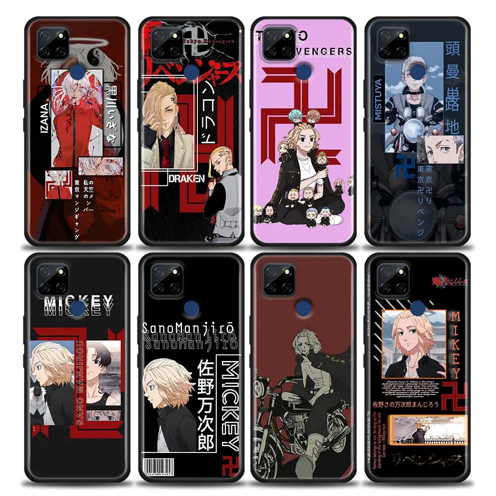 

Phone Case for Realme Q2 C20 C21 V15 8 Case C25 GT V13 5G X7 Pro Ultra C21Y Silicone Cover Anime Tokyo Revengers