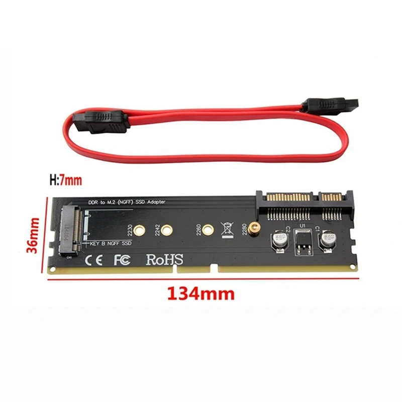 Адаптер для жесткого диска DDR3 DDR4 DDR2 на M2 SSD адаптер DDR M.2 черный SATA 15 контактов
