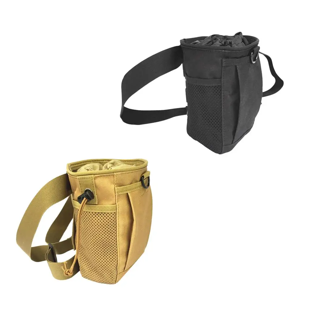 

2 Pieces/ Set Black & Tan Heavy Duty Chalk Bag with Belt for Outdoor & Indoor Rock Climbing Weightlifting Bouldering Gym