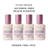 4pcs 15ml professional lashes primer alcohol free anti allergy eyelash extension primer peach scent lash cleaner private label