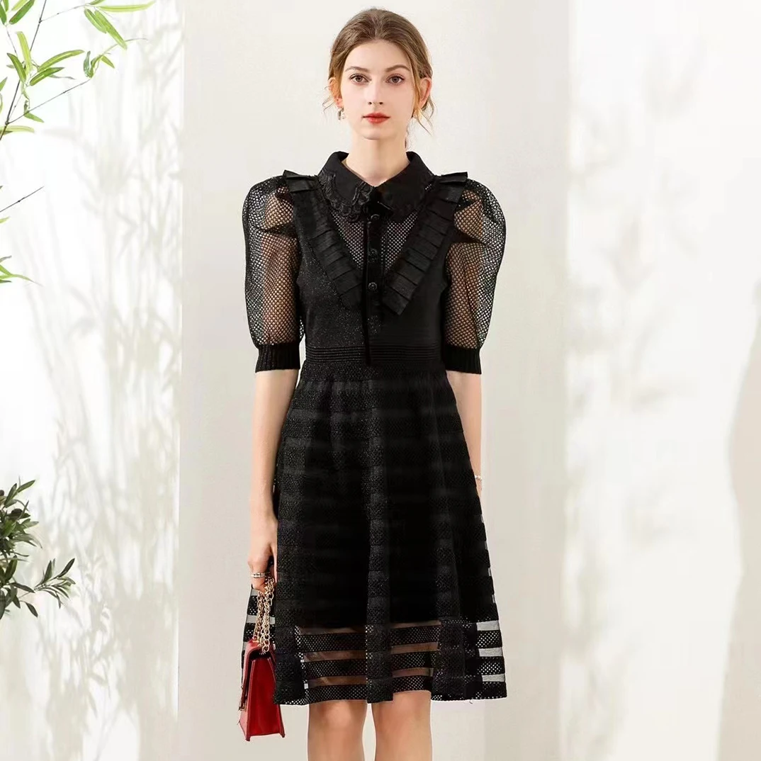 

Preorder 2022 Autumn New Purple Floral Print V-neck Beading Lantern Sleeve Mini Vintage Dresses with Belt for Women