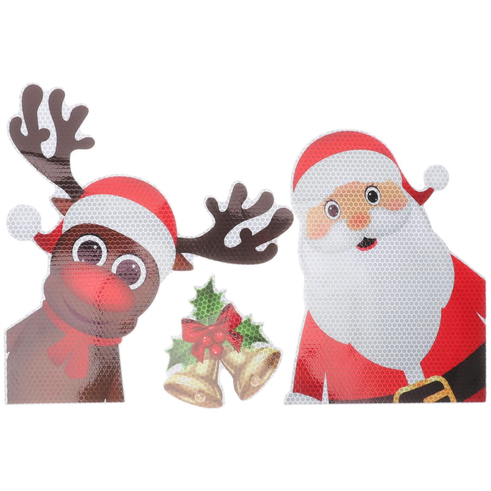 

3 Pcs Christmas Stickers Magnetic Car Fridge Magnets Home Supplies Reflective Decorative Decals Kitchen for Refrigerator