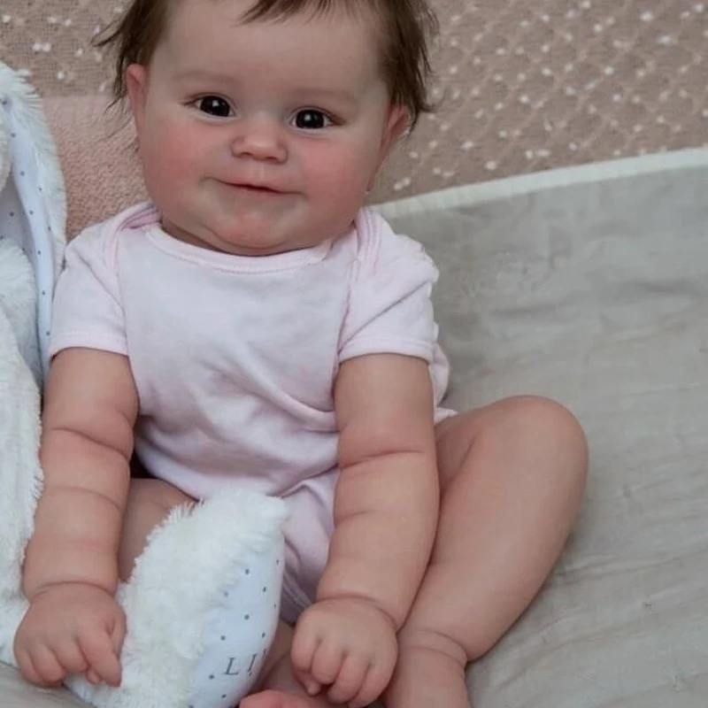 

50Cm Full Body Silicone Waterproof Reborn Doll Maddie Hand-Detailed Painting with Visible Veins Lifelike 3D Skin Tone Gift