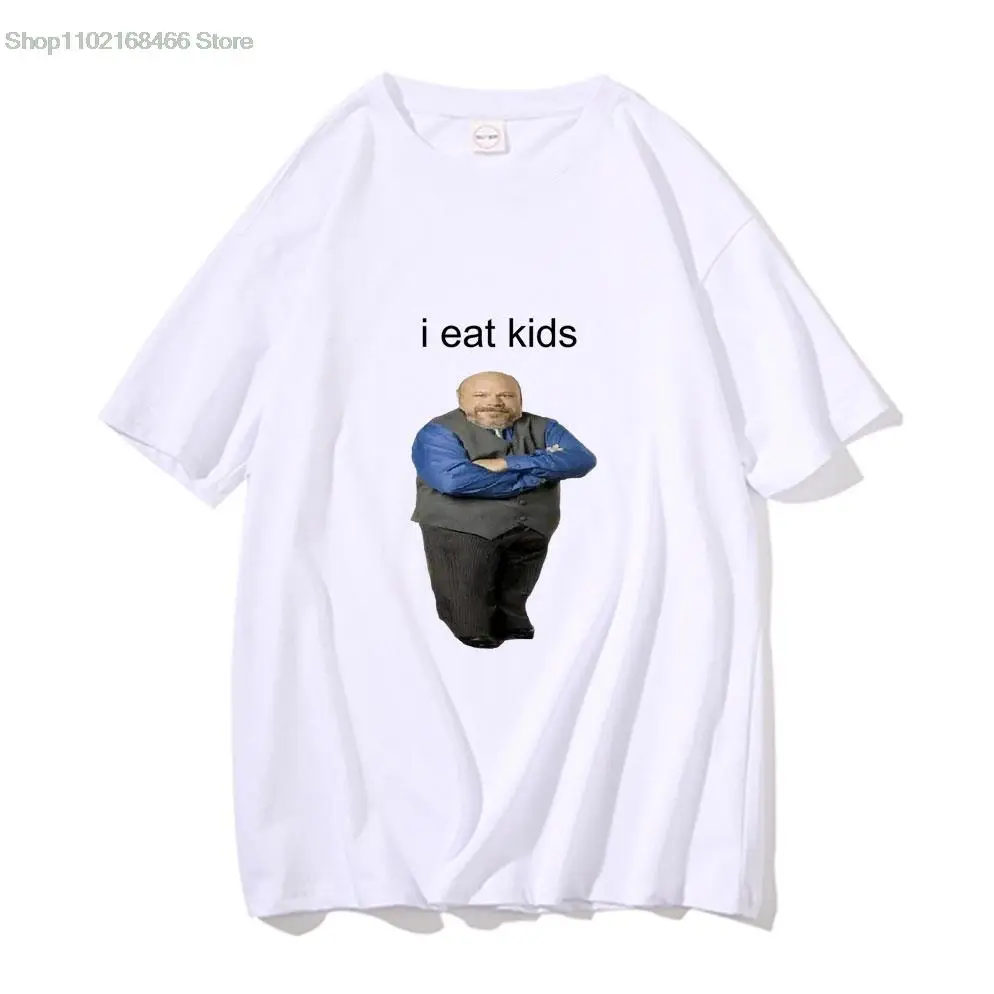 

Bertram Eats Kids Funny Brand Men Women T-shirt I Eat Kids Tees Man Pure Cotton Tops Short Sleeve New Black Casual Loose Tshirt