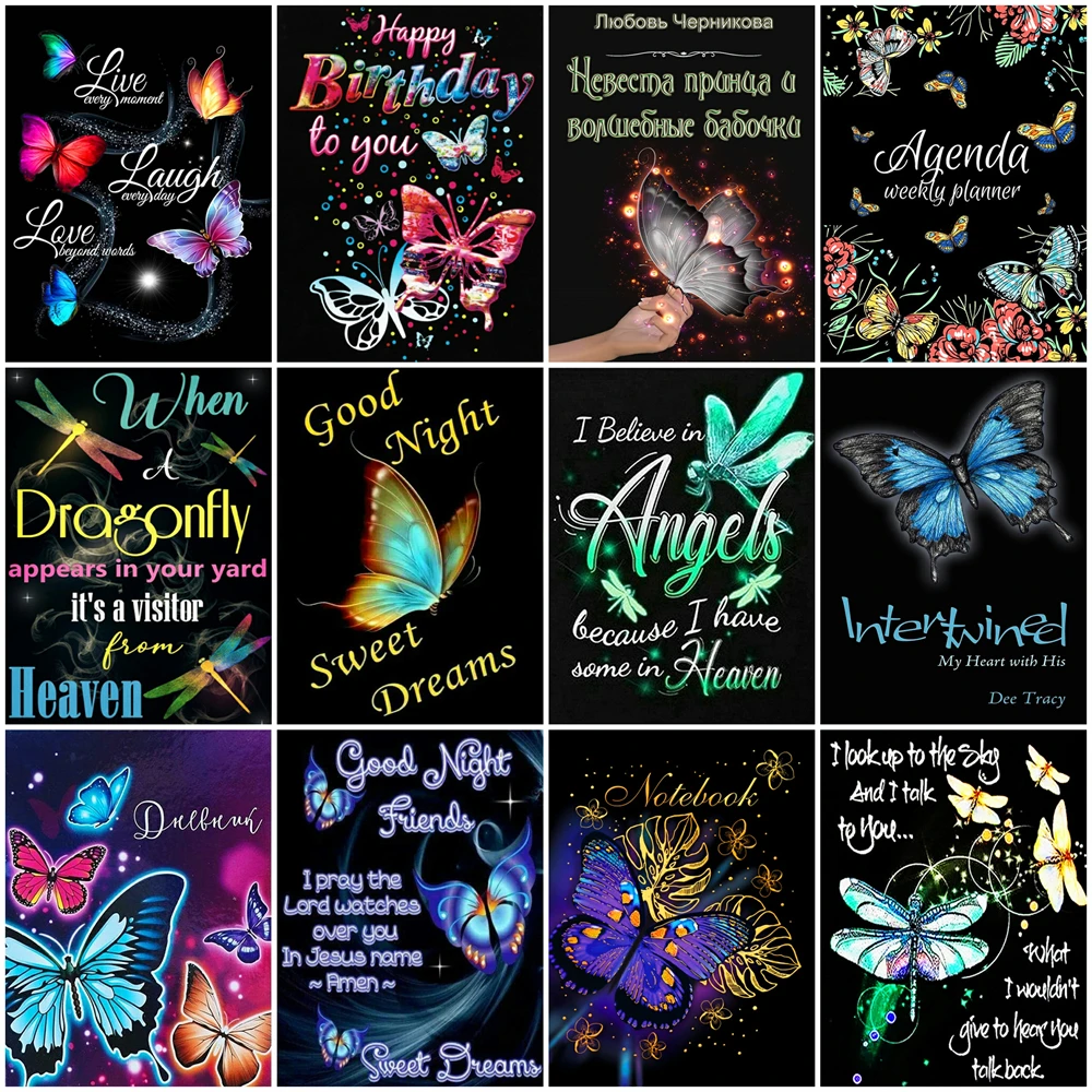 

EverShine полная площадь алмазная вышивка животные картина из страз алмазная мозаика бабочка рукоделие Алмазная живопись текст вышивка крести...