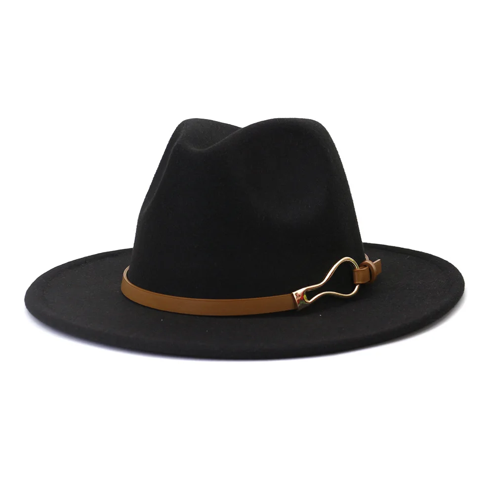 

European American Men's Women's Woolen Felt Woolen Fedora Hat Jazz Panama Fall Winter Fashionable Vintage Hat and Caps