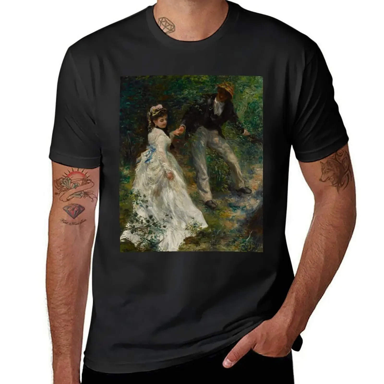 La Promenade - футболка Pierre-Auguste Renoir синие арховные летние топы рубашки облегающие