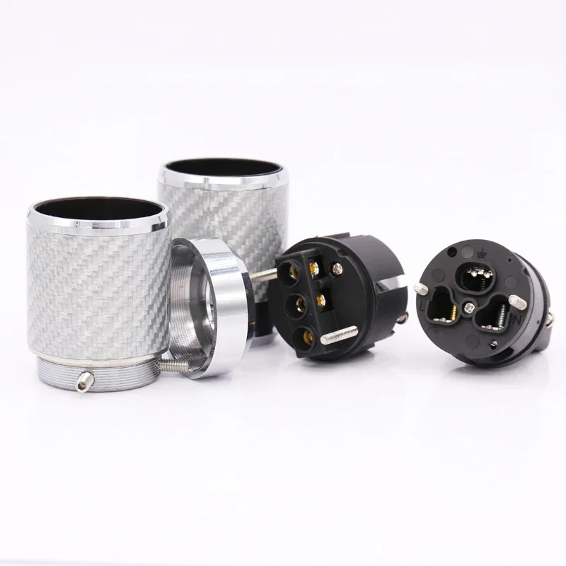 Сетевая вилка питания европейского стандарта из углеродного волокна IEC родиевый