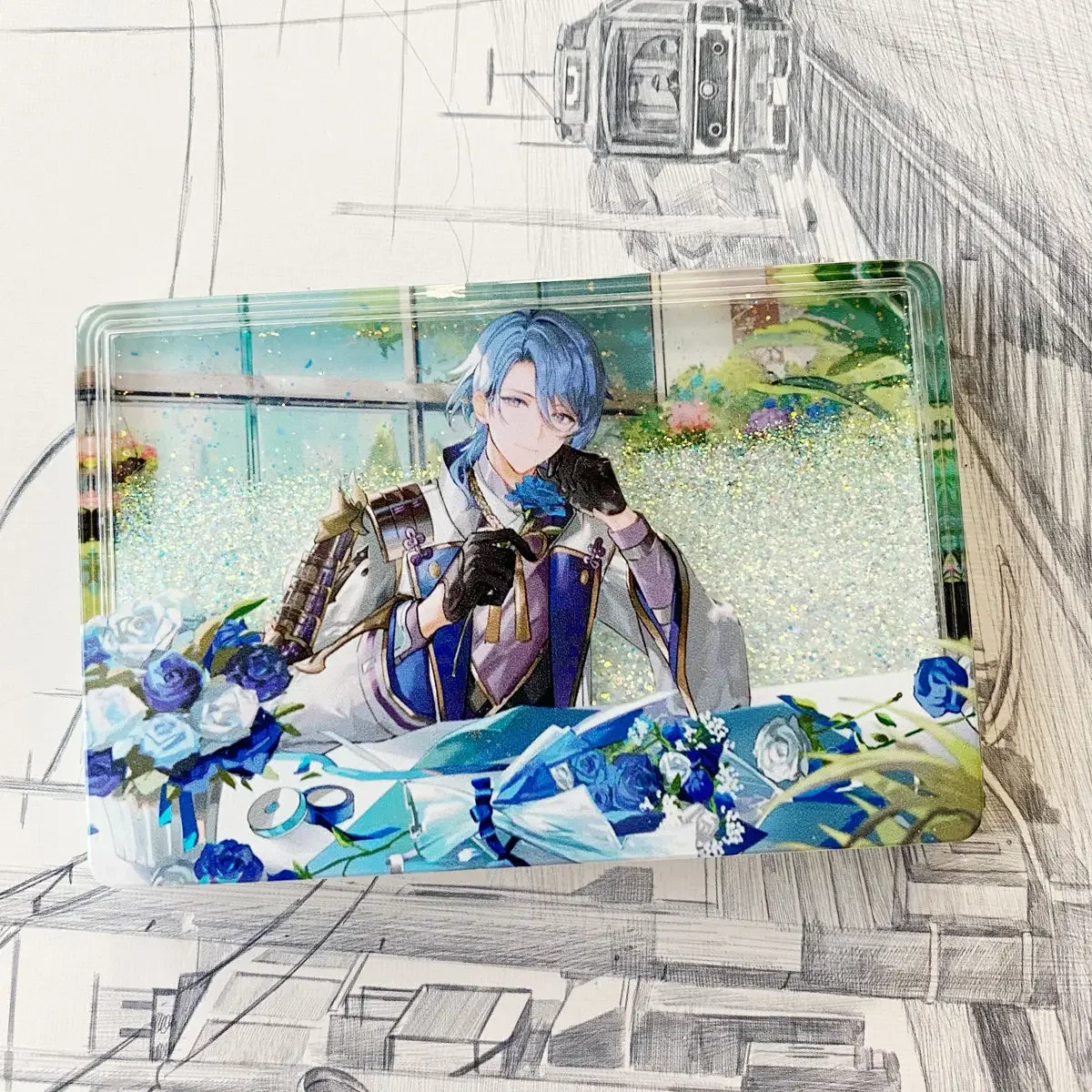 Аниме Genshin Impact Kamisato Ayato Косплей акриловый кирпич зыбучий песок маджонг стоячий