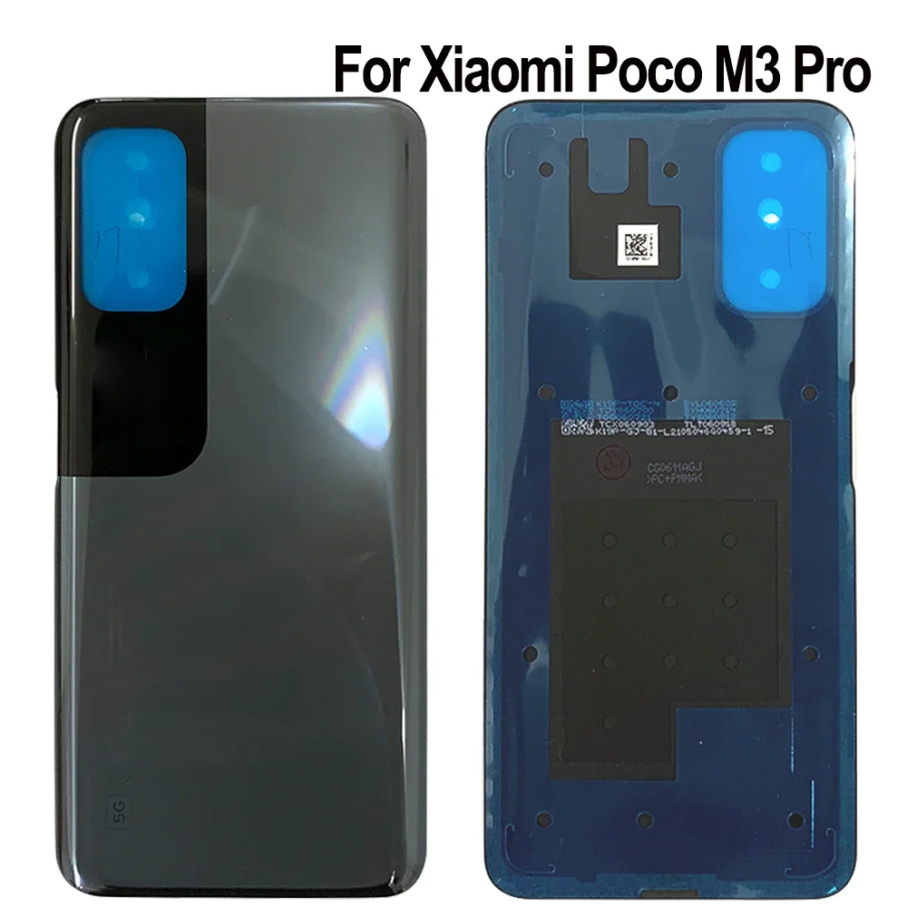 

Крышка батарейного отсека 6,5 дюйма для Xiaomi Poco M3 Pro, Задняя стеклянная крышка, задняя крышка корпуса POCO M3 Pro, Крышка батарейного отсека, задняя панель с клеем