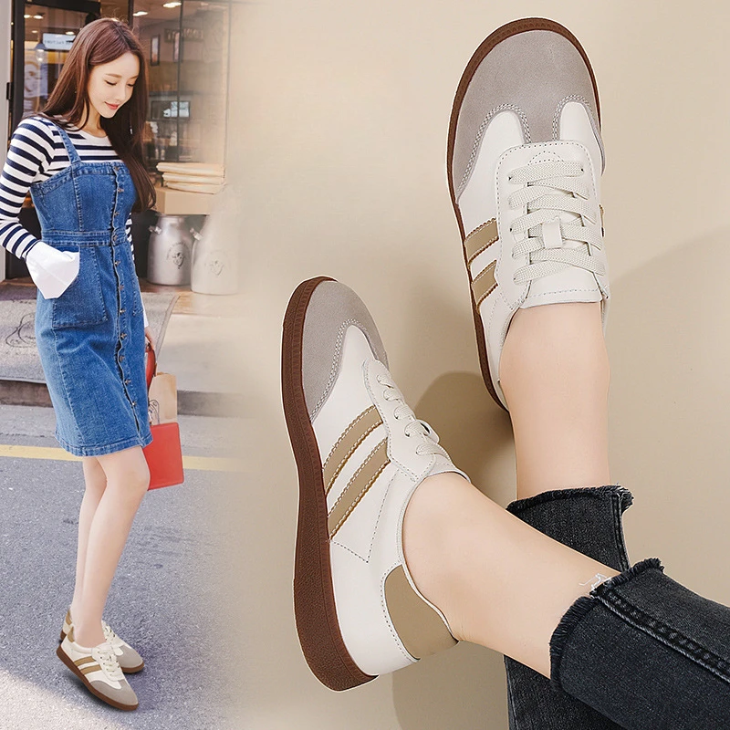 Туфли женские на плоской подошве Вулканизированная подошва Низкий вырез