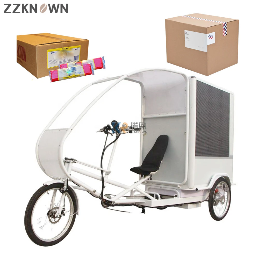 

1000W Hub Motor Truck Three Wheel ElectricTricycle Fat Tire Closed Cabin Velo Cargo Bicycle Delivery Bike for Adult with Big Box