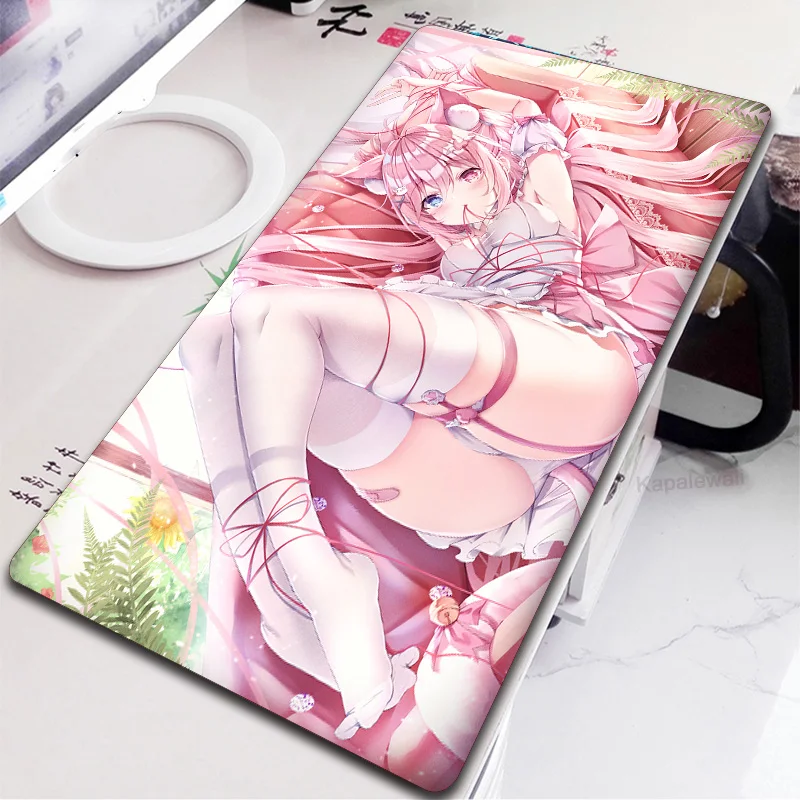400x900 мм очень большой игровой милый коврик для мыши в стиле аниме для девочек, Настольный коврик для ноутбука, аксессуары для игровой комнаты, милый комикс коврик для мыши, коврик