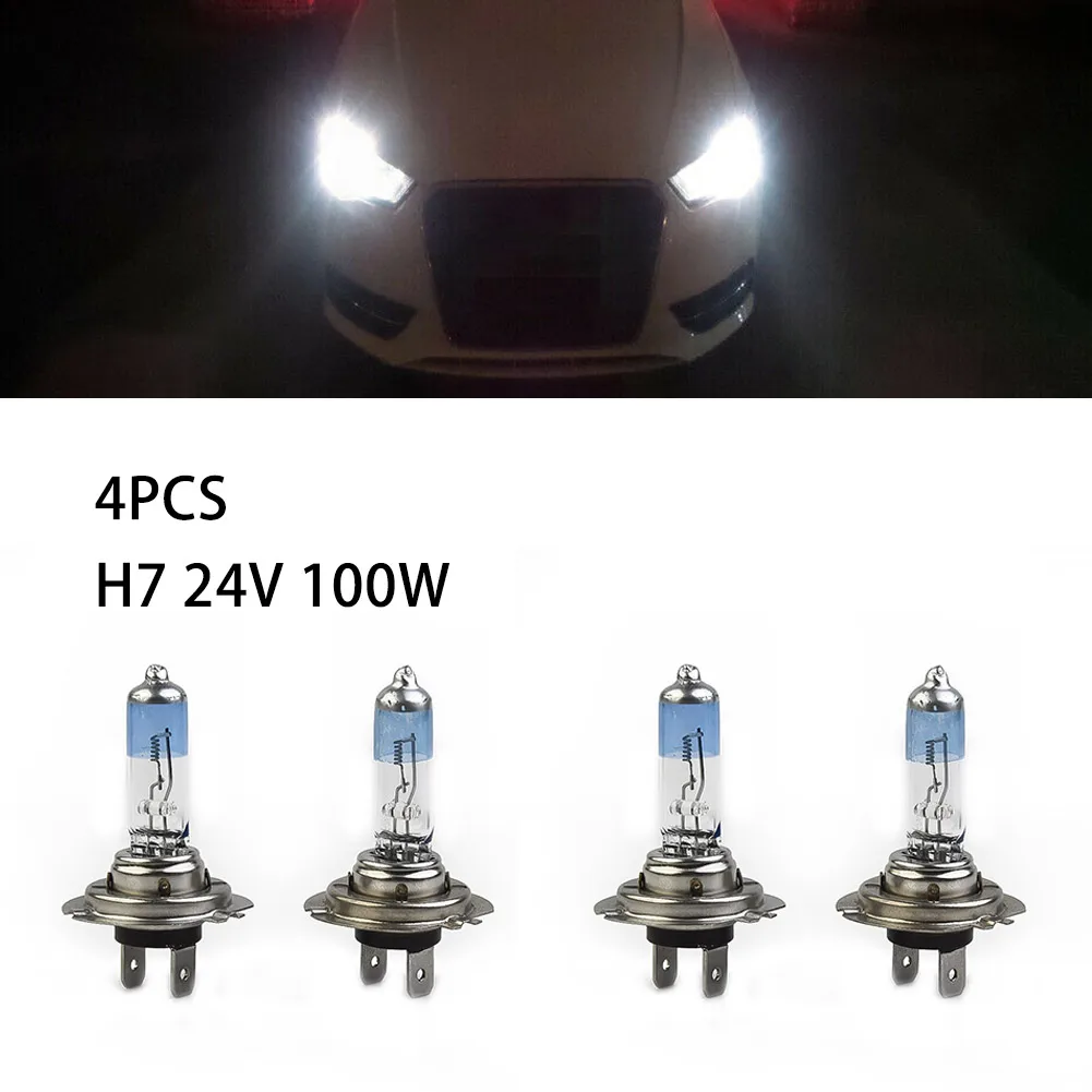 

4 шт., автомобильные галогенные лампы H7 24 в 100 Вт 6000 К