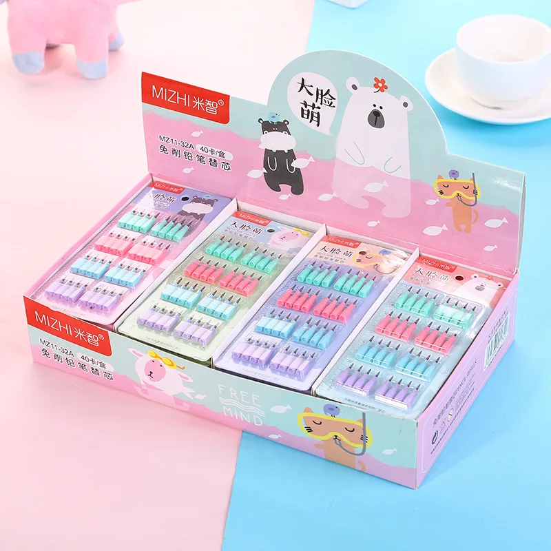 

10-40pcs Kawaii Animal Muti-heads Free Cutting Pencil Lead Children's Writing Constant Bullet Student Pencils Stationery