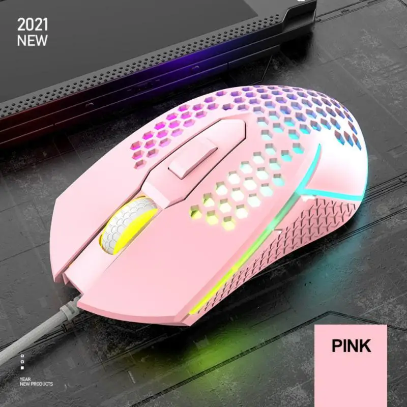 

Wired Gaming Mouse New USB Lightweight RGB Backlit Mouse With 6 Buttons 3000DPIi Honeycomb Shell Mouse For PC Laptop Computer