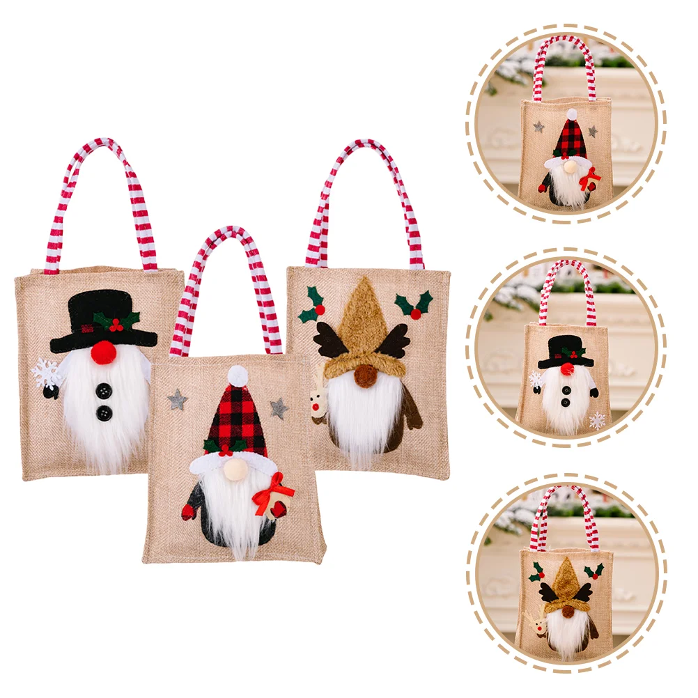 

Christmasgifttote Favors Party Candy Cloth Holder Treat Girls Stocking Storagelinen Burlap Canvas Handbag Retro Sack Goodies