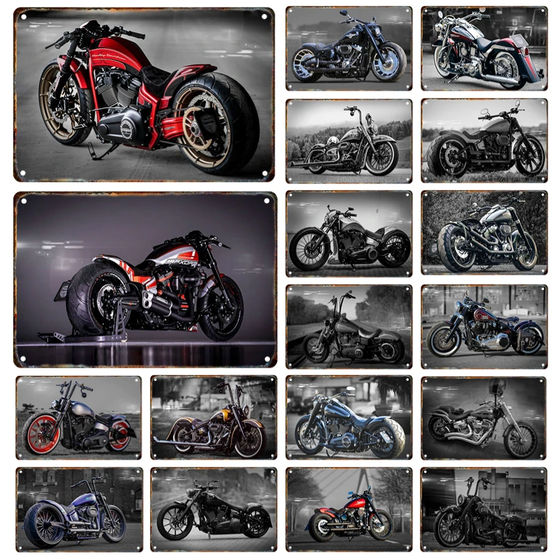 

Modern Classic Motorcycle Metal Signage Tin Painting Vintage Poster Mural Home Living Room Garage Club Wall Art Decorative Gifts
